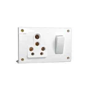 Gold Coast 6/16A Polycarbonate White Single Switch Socket Combined Box, 2137-WH