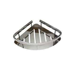 Elegant Casa Single Silver Stainless Steel 304 Caddy Basket Set for Bathroom & Kitchen Shelf