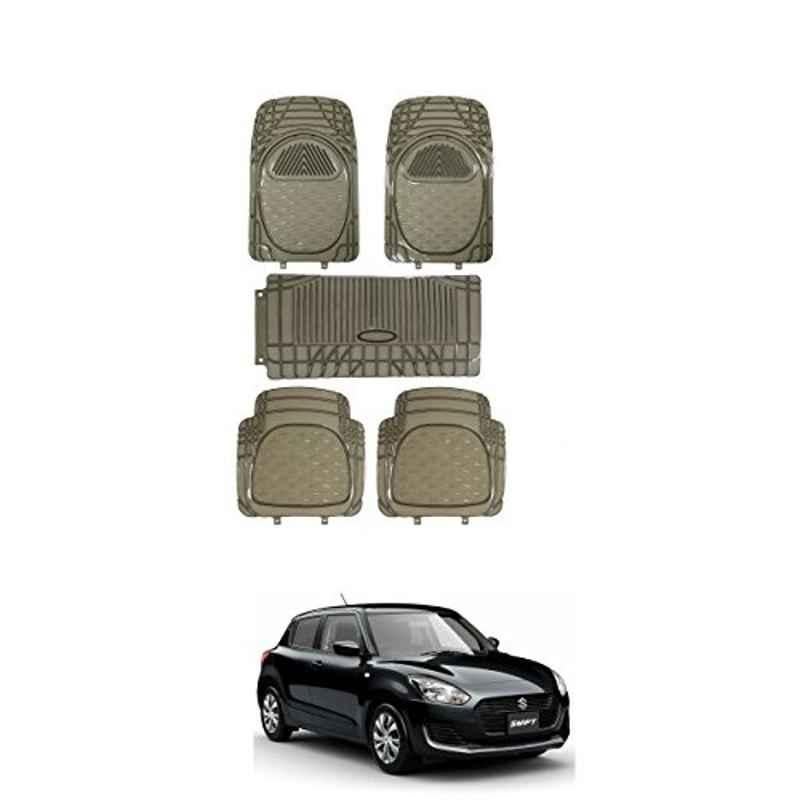 Kozdiko Rubber & PVC 6205 Smoke Car Foot Mat Set for Mahindra Bolero XL