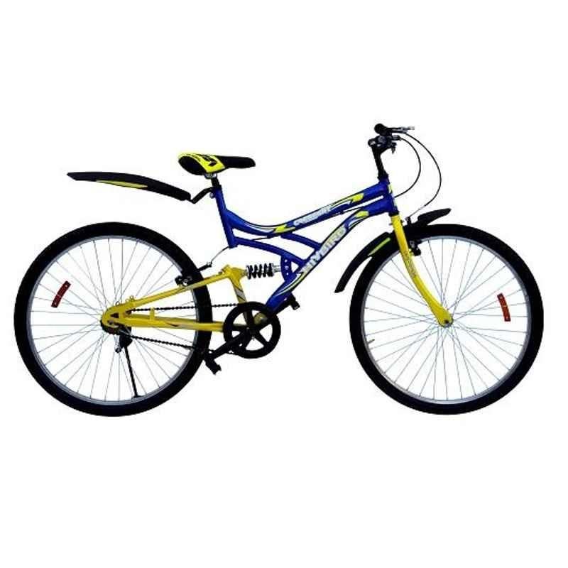 Hi-Bird Crescent 26 inch Single Speed Blue & Yellow Center Suspension Mountain Cycle