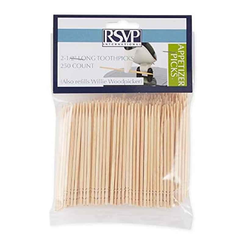 RSVP NJ-250 250 Pcs 2.5 inch Refill Toothpicks for WWP-24 Willie Woodpecker