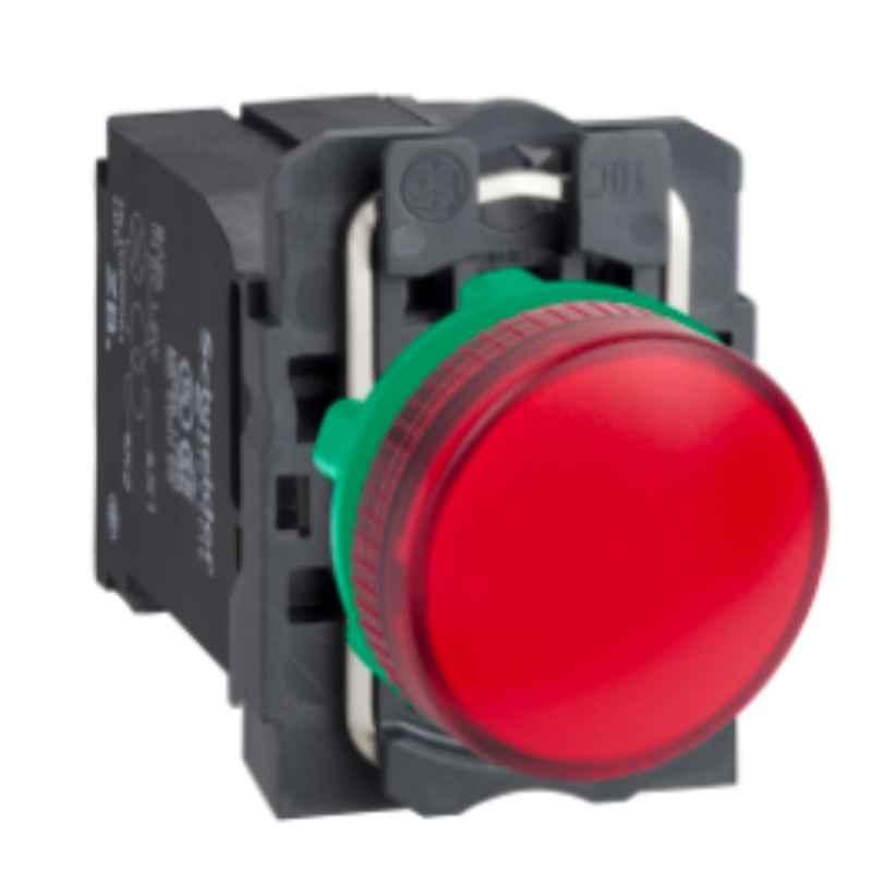 Schneider Harmony 220-240 VAC Red Plain Lens Complete Pilot Light with Ba9S Bulb, XB5AV44