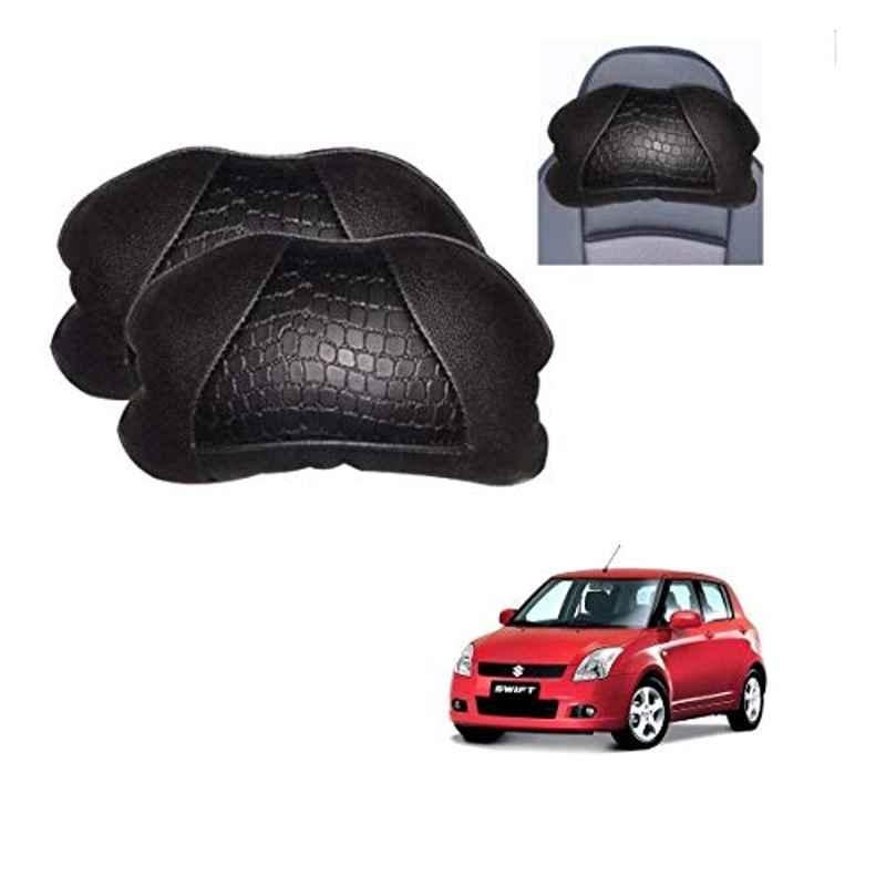 Kozdiko 2 Pcs Black Neck Rest Cushion Pillow Set for Maruti Suzuki Old Swift