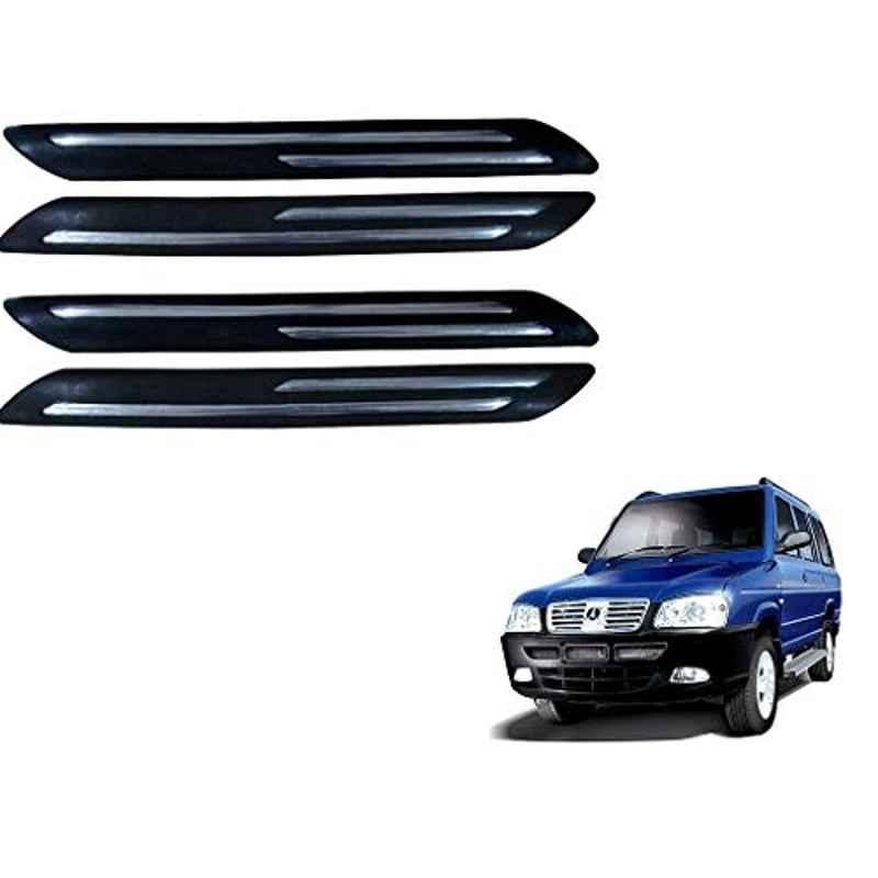 Kozdiko 4 Pcs Double Chrome Bumper Protector Black Set for Universal for Car
