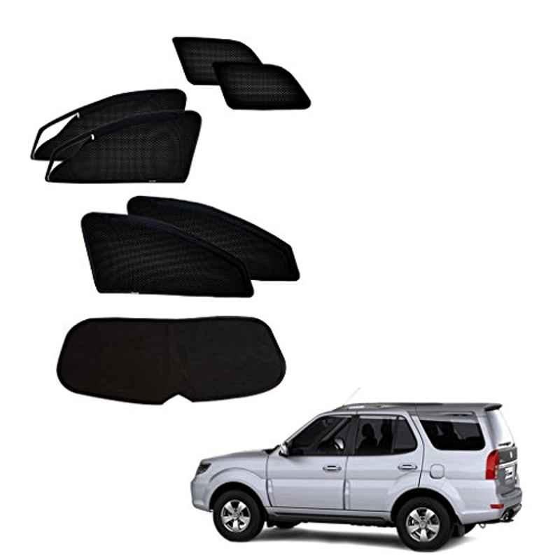 Kozdiko 6 Pcs Polyester Magnetic Zipper Car Sunshade Set with Dicky Curtain for Tata Safari Grand Dicor