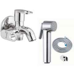 Prestige Prime Brass Chrome Finish 2 Way Bib Cock with Star Health Faucet
