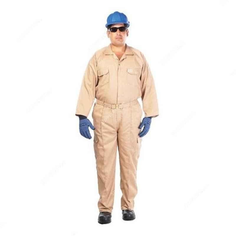 Vaultex 1BV Twill Cotton Beige Safety Coverall, Size: S