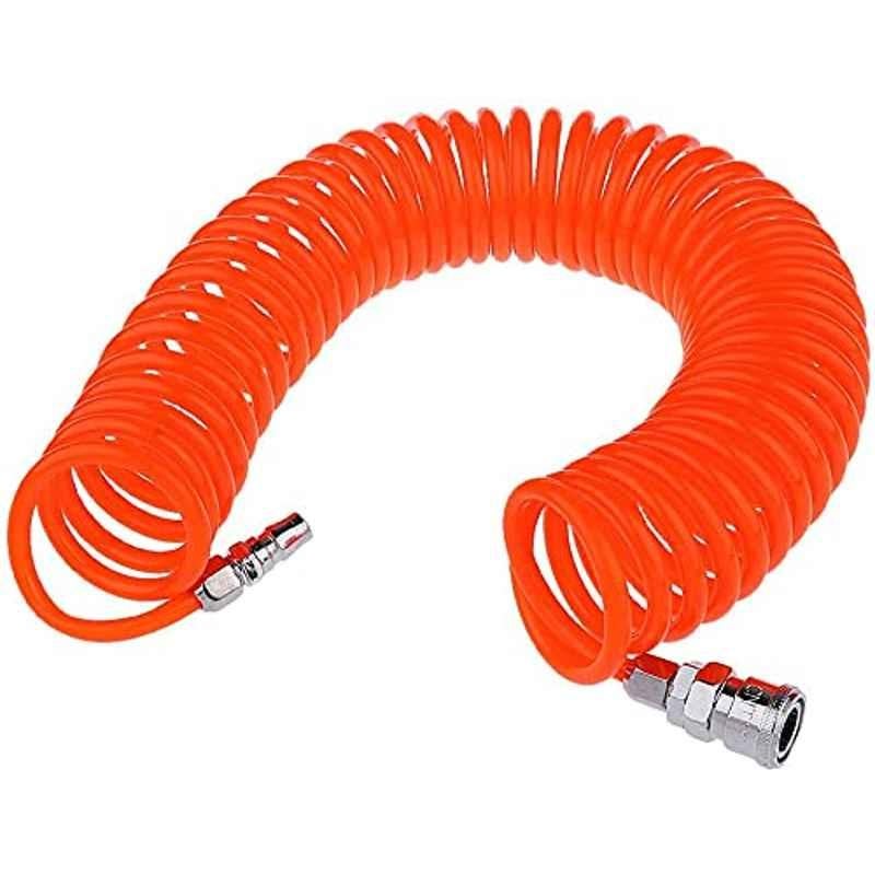 Abbasali 9m Retractable Coil Air Hose 8x5mm PU with 1/4 inch NPT Fittings