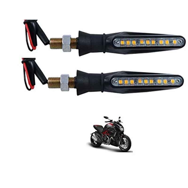 Kozdiko 4 Pcs Plastic Front & Rear Side Sleek Yellow Bike Indicator Set for Ducati Diavel
