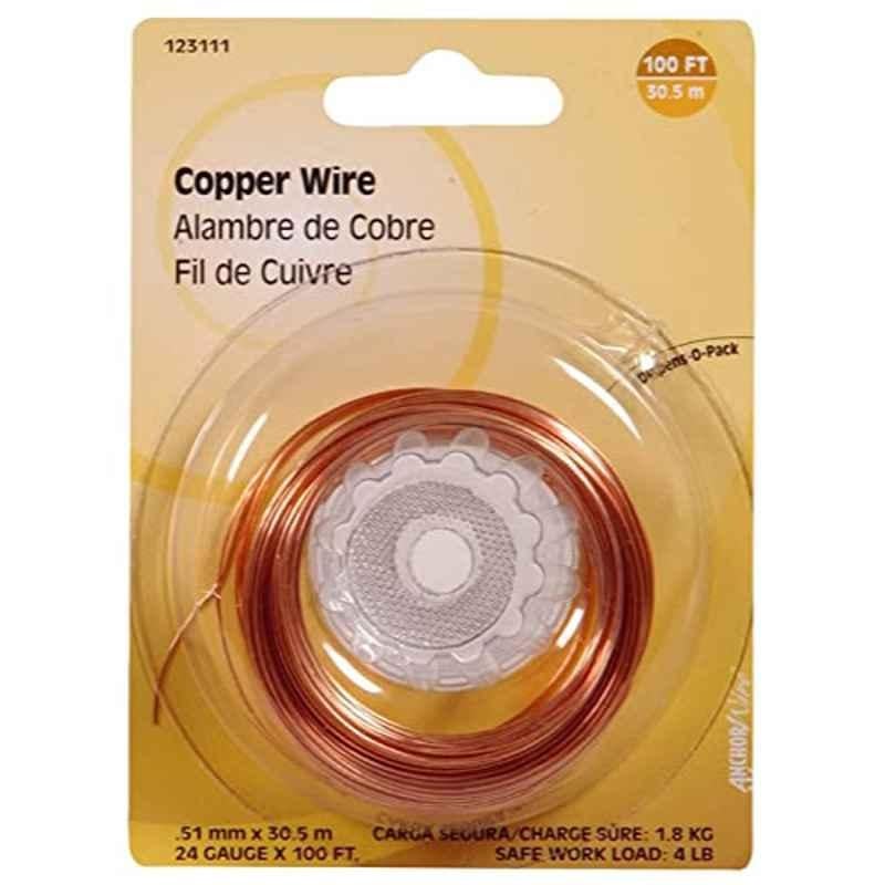 Hillman 30.5m 24 Gauge Copper Wire