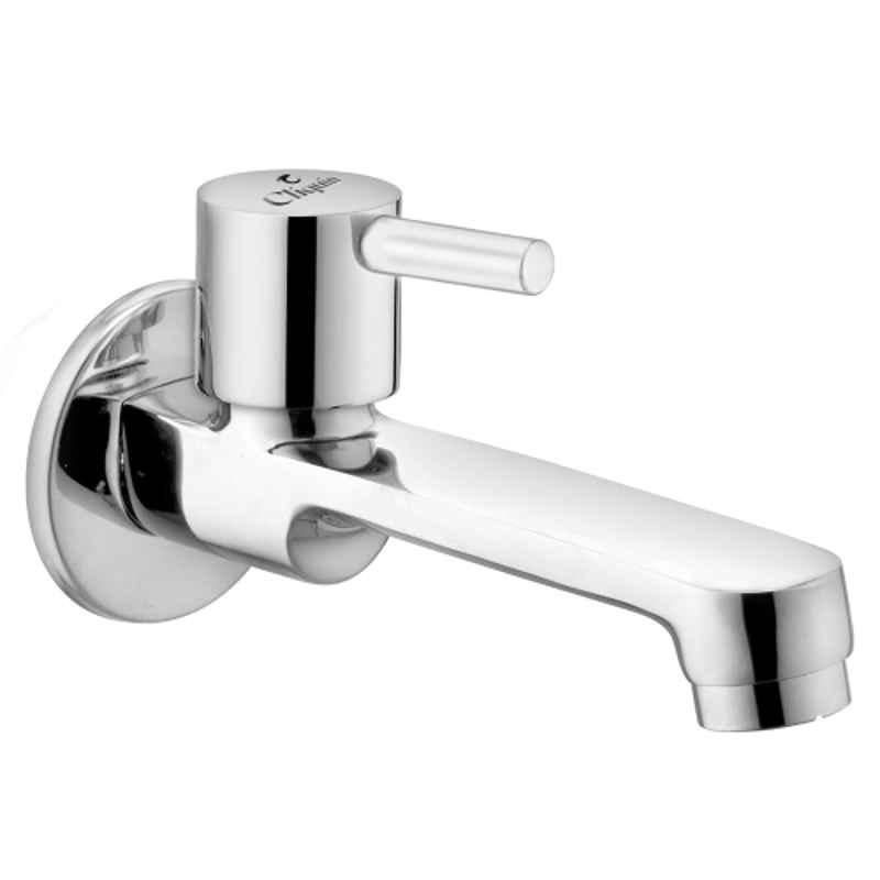 Cliquin Omega Florentine Brass Silver Chrome Finish Long Body Tap for Bathroom & Kitchen