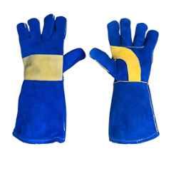 Stockhawkers 10 inch Leather Blue Safety Hand Gloves (Pack of 80)