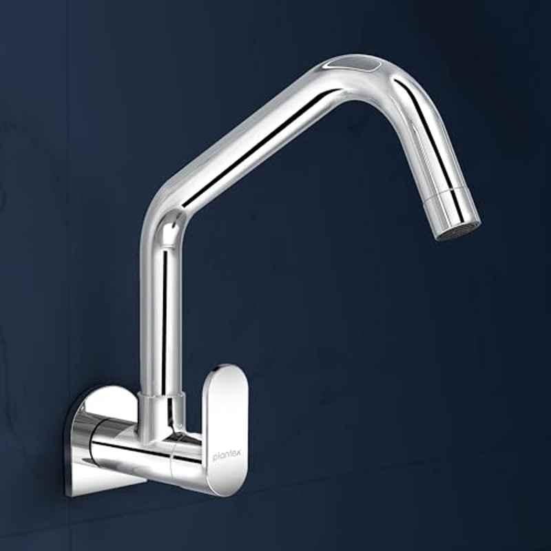 Plantex Kitchen Taps for Home Sink with Water Saving Nozzle for Kitchen Tap/High Arc 360 deg Swivel Spout for Sink Tap with Brass Wall Flange-7 Year Warranty Plantex (ORN-211-Chrome)