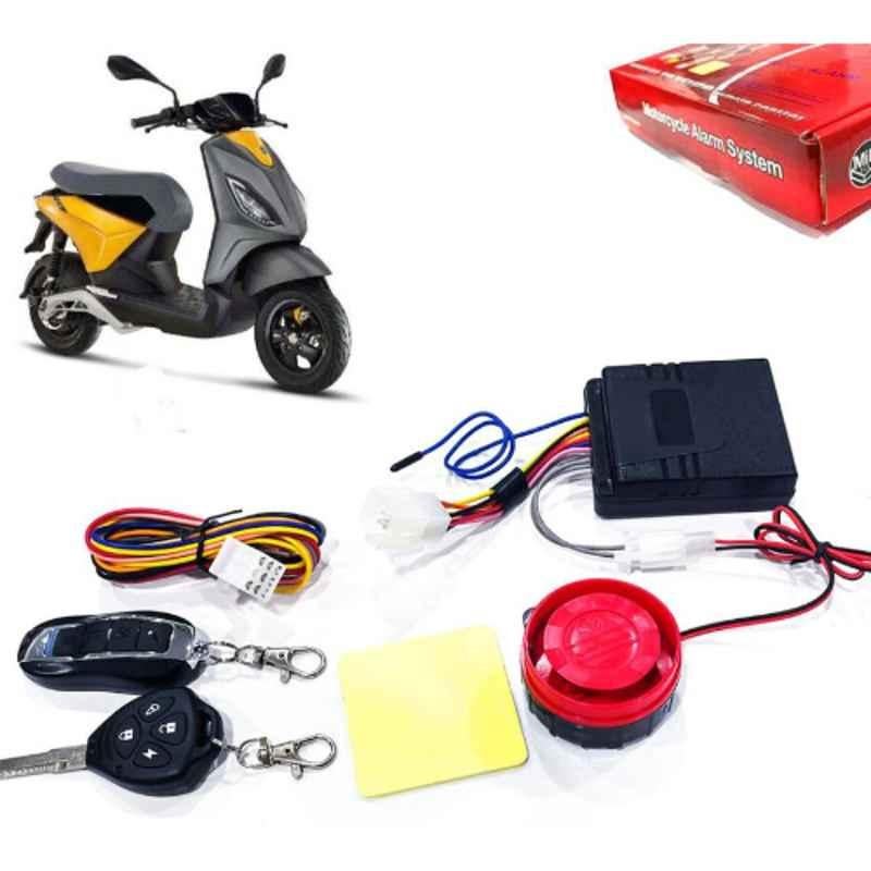Auto Pearl 12V Black Two-Way Anti Theft Motorcycle Alarm Kit with 2 Pcs Remote for Elettrica