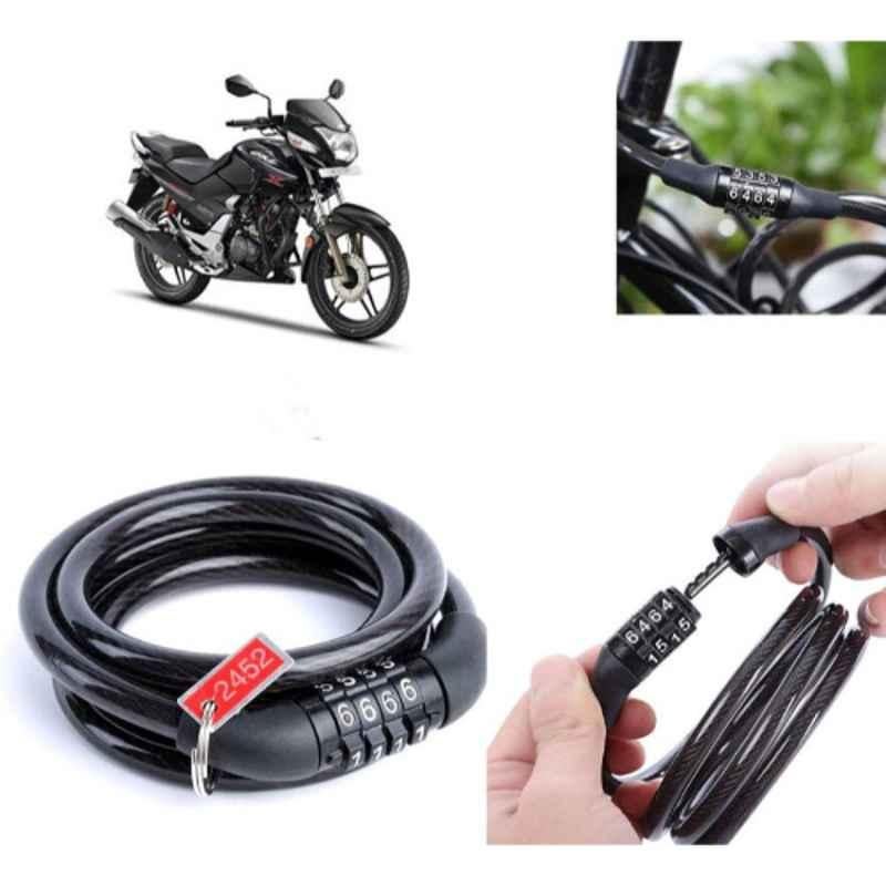 Auto Pearl PVC & Plastic Black Combination Cable Lock for CBZ, 585