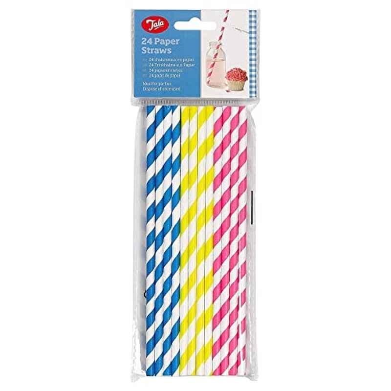 Tala 20x0.5cm Paper Neon Straws, 10A10216