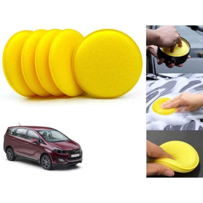 Auto Pearl Polyurethane Beige Washing & Waxing Polish Foam Sponge for Marazzo 2019 (Pack of 5)