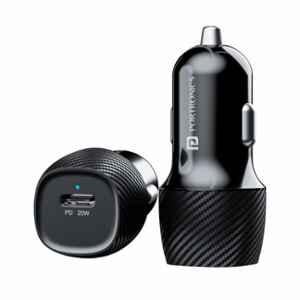 Portronics Car Power 18 Black 20W Car Charger with Type-C PD Output, POR 1984