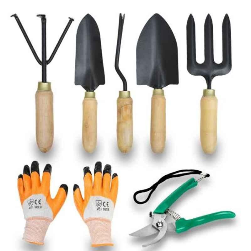 Goniry 7 Pcs Gardening Tool Kit with Wooden Handle, GOR0011