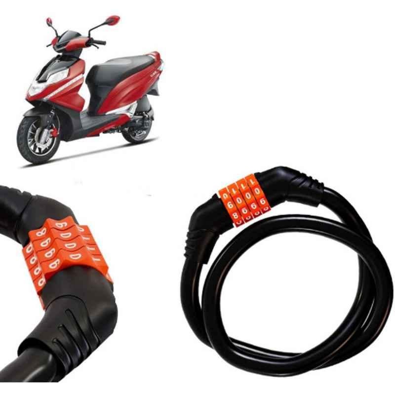 Auto Pearl Black & Orange 4 Digit Anti-Theft Combination Number Lock for Dare