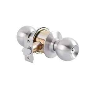 Yale 60mm Stainless Steel Silver Cylindrical Door Lock with Key, CN5127-US32D