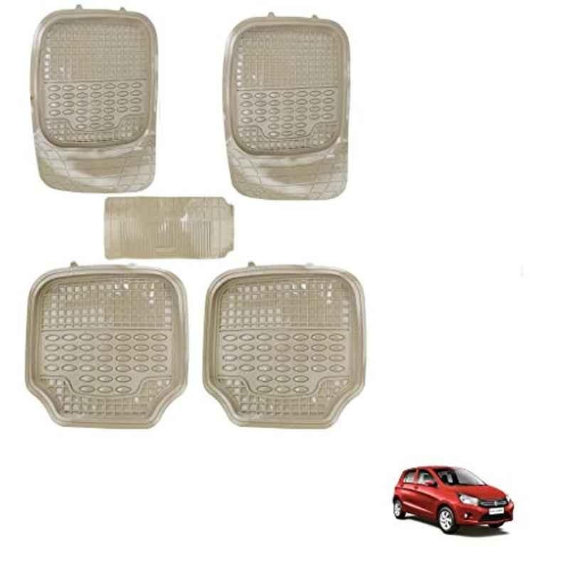 Kozdiko 5 Pcs 4G Beige Rubber & PVC Heavy Car Foot Mat Set for Maruti Suzuki Celerio, koz_81031