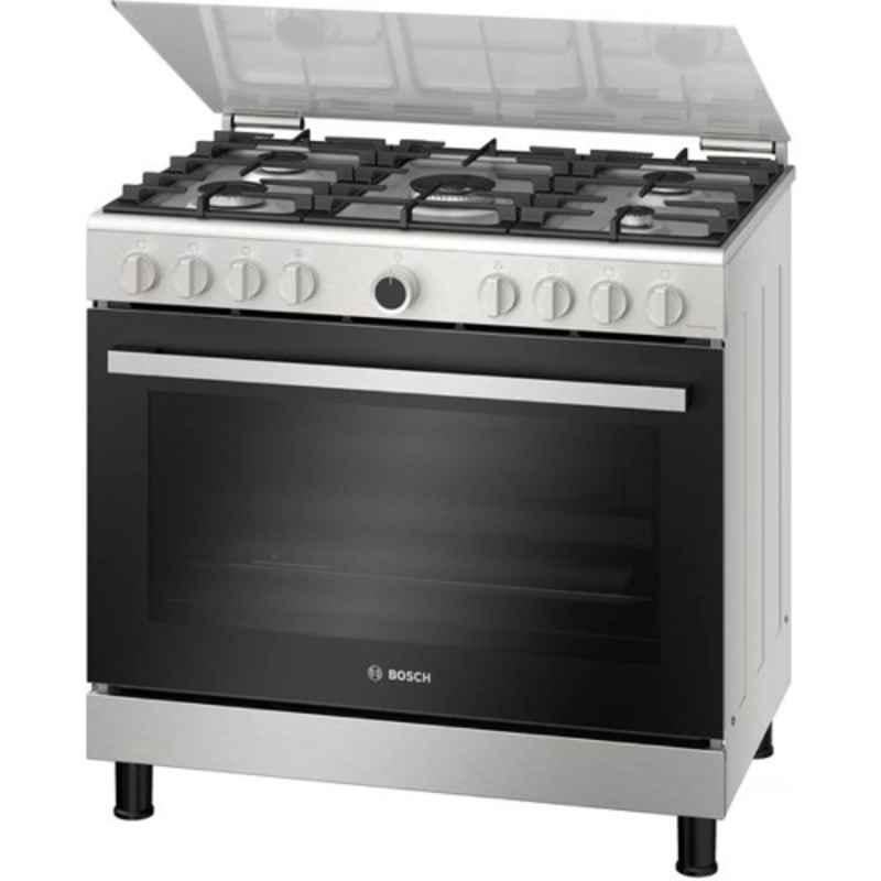 Bosch 16A 125L Black & Grey 5 Gas Burner Cooker, HGV1D0V50M
