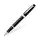 Cross Bailey Black Ink Gloss Black Resin Polished Roller Ball Pen with 1 Pc Black Gel Ink Tip Set, AT0745-1