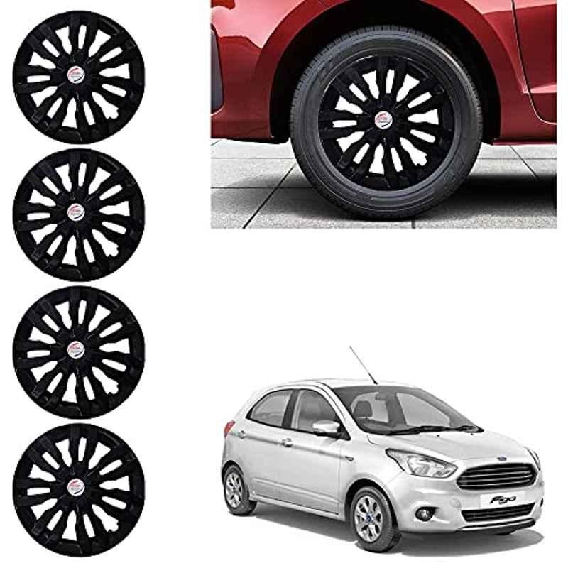 Auto Pearl 4 Pcs 14 inch ABS Black Wheel Cover Set for Ford Figo 2015