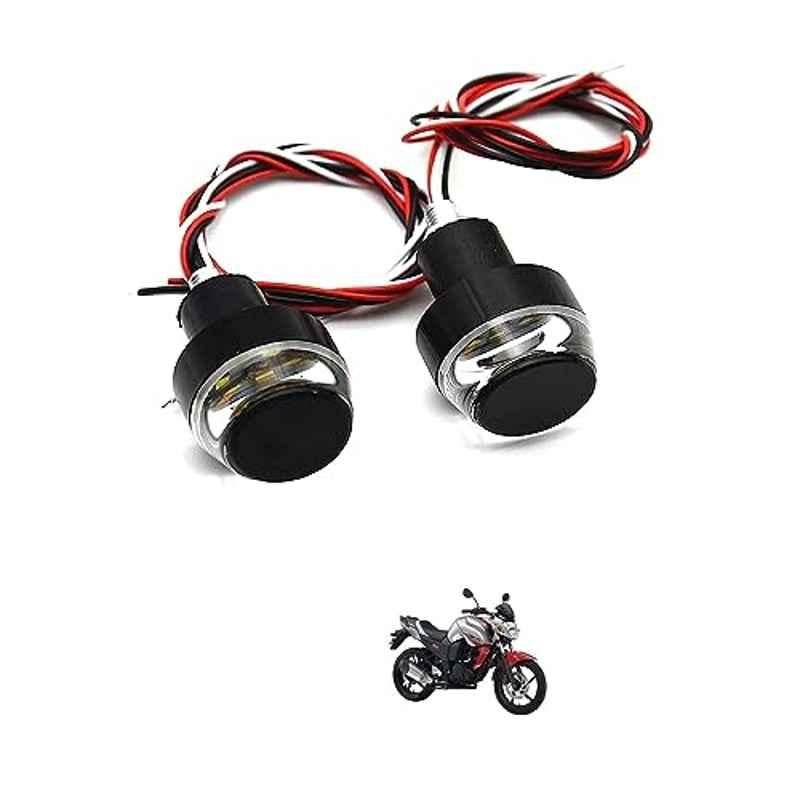 Kozdiko 2 Pcs Dual Colour Motorcycle LED Indicator Turn Signal Handle Bar Light Set for Yamaha FZ