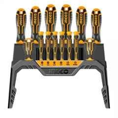 Ingco HKSD1428 CR-V Yellow & Black Screwdriver Set