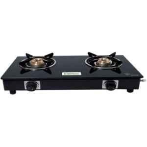 Brightflame Compact 2 Burner Manual Ignition Black Glass Top Gas Stove, BF2BCOMPCI