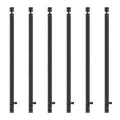 Atom 24 inch Aluminium Black Finish Heavy Duty Joint-Less Tower Bolt, TB002-24 inch-BLK-106 (Pack of 6)