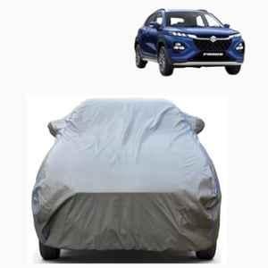 Aarex Auto Polyester Grey 100% Waterproof Car Body Cover with Mirror Pocket, Triple Stitched, Dustproof, Heat Resistant & All Weather Protection for Maruti Suzuki Fronx, BL-3-Grey