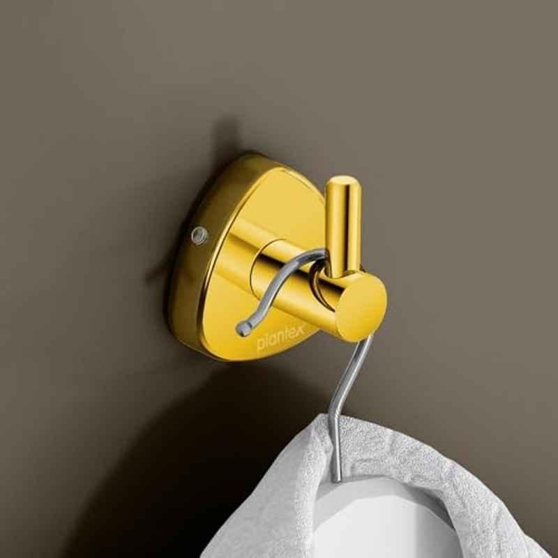 Plantex Stainless Steel Clothes Hanger for Wall/Hangers for Bathroom/Robe Hook/Bathroom Accessories PVD Gold Finish Angel