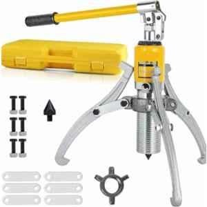 Nutronics 15 Ton Steel Yellow Hydraulic Gear Puller with Hand Pump & Case, NS YL-15T