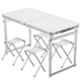 Corvids 100kg Aluminum Height Adjustable Folding Table with 4 Oxford Mat Chairs & Carrying Handle, CFTC-01 (WH)