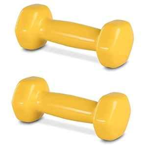 Forgesy 1kg Plastic & Vinyl Yellow Weight Exercise Dumbbell for Men & Women