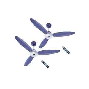 Activa Gracia 28W 390rpm 3 Blade Silver Blue BLDC Ceiling Fan with Remote & 5 Years Warranty, Sweep: 1200 mm (Pack of 2)