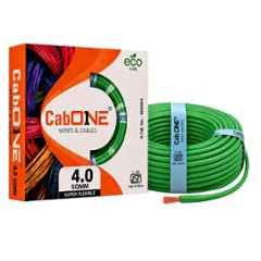 CabONE Lite 4 Sqmm Green Single Core FR PVC Insulated CCA Copper Electrical Wire, Length: 90 m