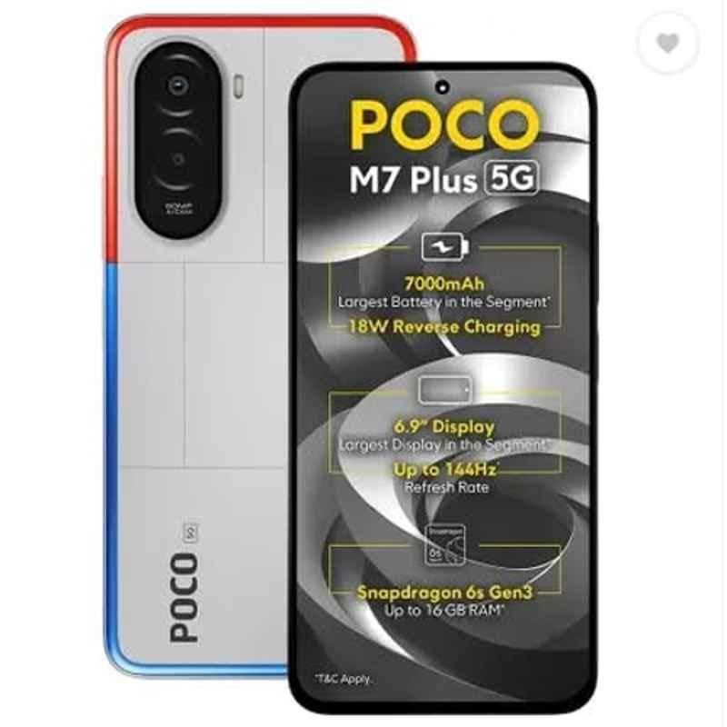 POCO M7 Plus 6.9 inch 7000mAh 4GB RAM/128GB Storage Chrome Silver Smartphone