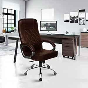 Rose Silk Leatherette Brown High Back Executive Chair