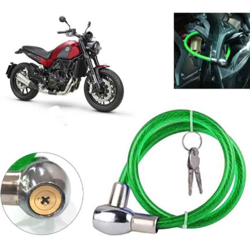 Auto Pearl PVC & Plastic Green Heavy Duty Cable Lock for Leoncino, 016