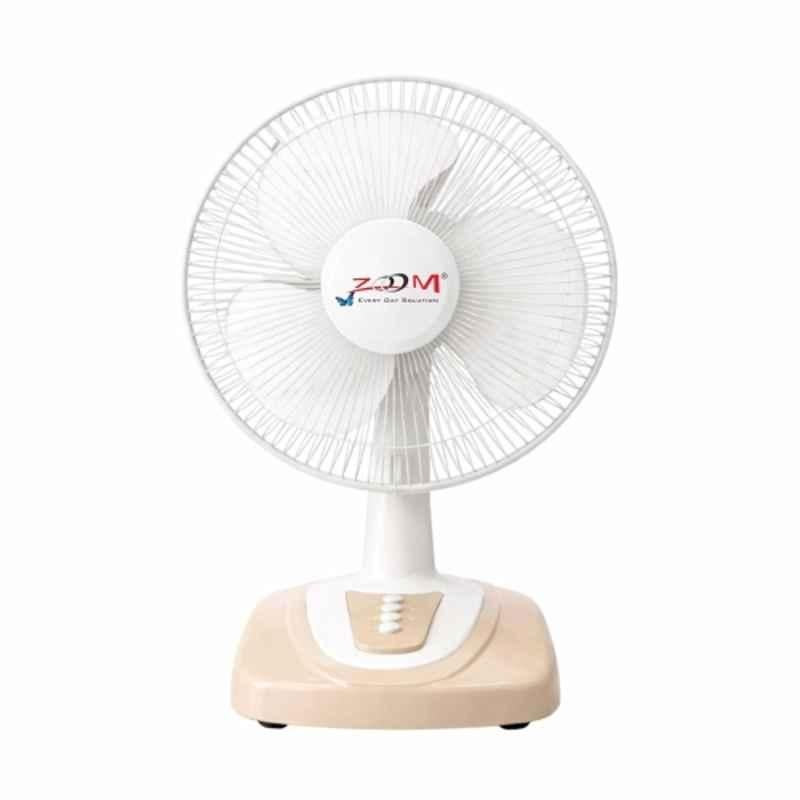 Zoom Cosmo 50W 2300rpm White Powerful Oscillating Multipurpose Hi Speed Table Fan, Sweep: 300 mm