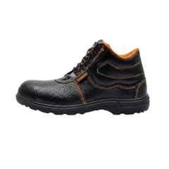 Hind Pro Richmond Barton Print Synthetic Leather PU Steel Toe Black Safety Shoe for Men, Size: 8