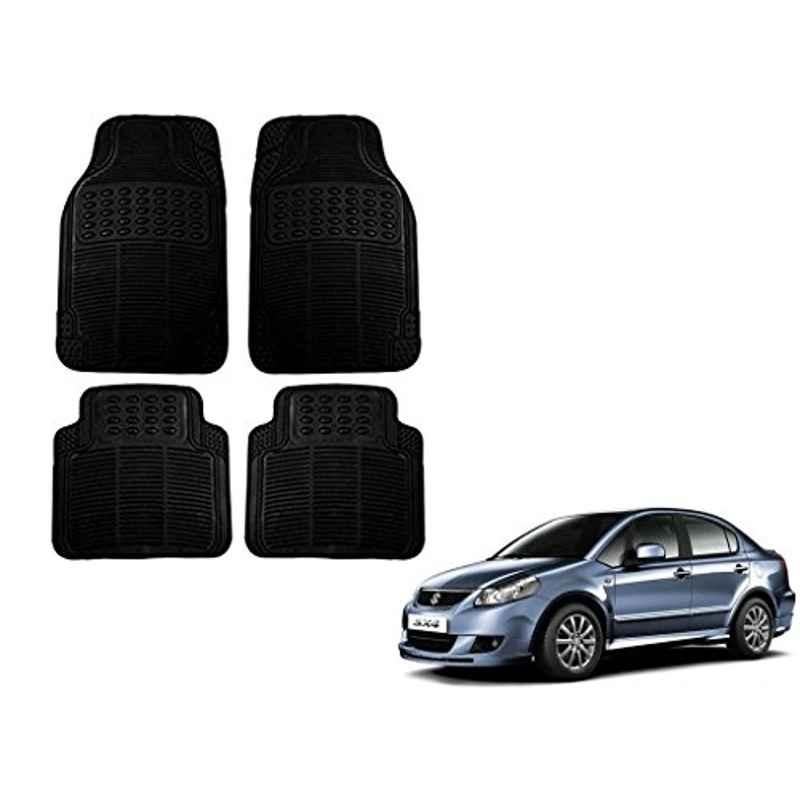 Kozdiko 4 Pcs Black Rubber Car Mat Set for Maruti Suzuki SX4
