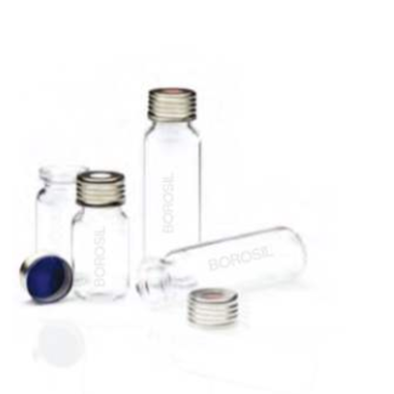 Borosil 100 Pcs 10ml Clear Headspace Vial with 20mm Cap, VC10F120ASC041 (Pack of 10)