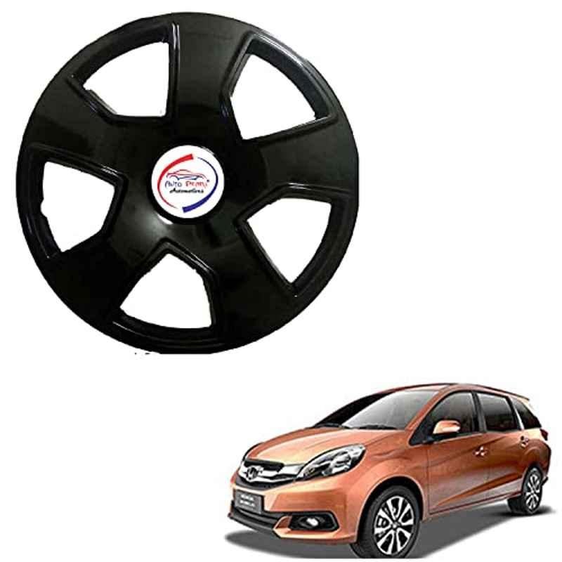 Auto Pearl 4 Pcs 15 inch ABS Black SCB09 Hubcap Wheel Cover Set with Retention Ring for Honda Mobilio