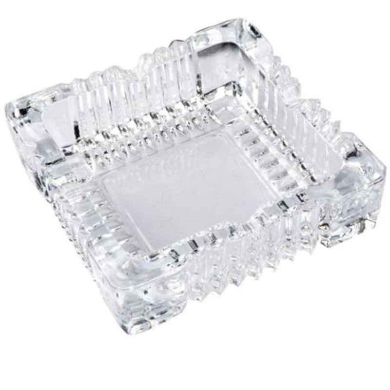 A-One 4 inch Square Clear Glass Tabletop Ashtray