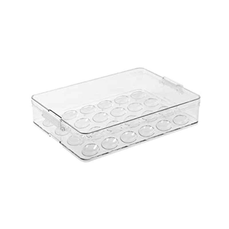 Homesmiths 32.7x22.2x6.5cm Plastic Clear Stackable Egg Holder with Lid, TG50681